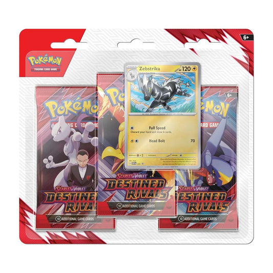 Scarlet & Violet-Destined Rivals 3 Booster Packs & Zebstrika Promo Card